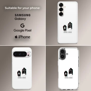 Bold typography of Crystal Castles on a striking phone case — Collage
