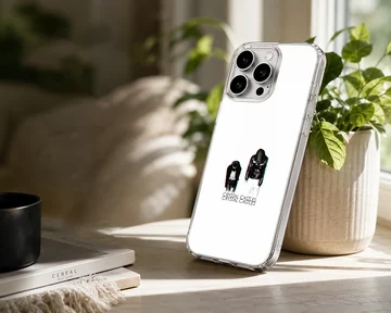 Bold typography of Crystal Castles on a striking phone case — Lifestyle