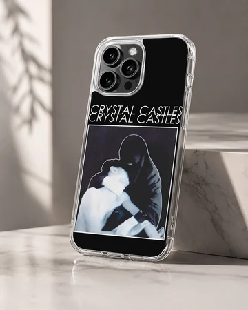 Striking black and white artwork for Crystal Castles phone case — Hero