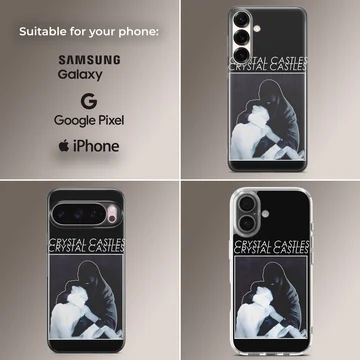 Striking black and white artwork for Crystal Castles phone case — Collage