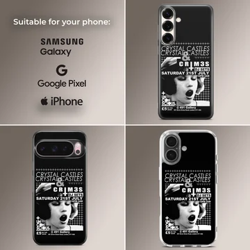 Bold typography design featuring Crystal Castles on a phone case — Collage