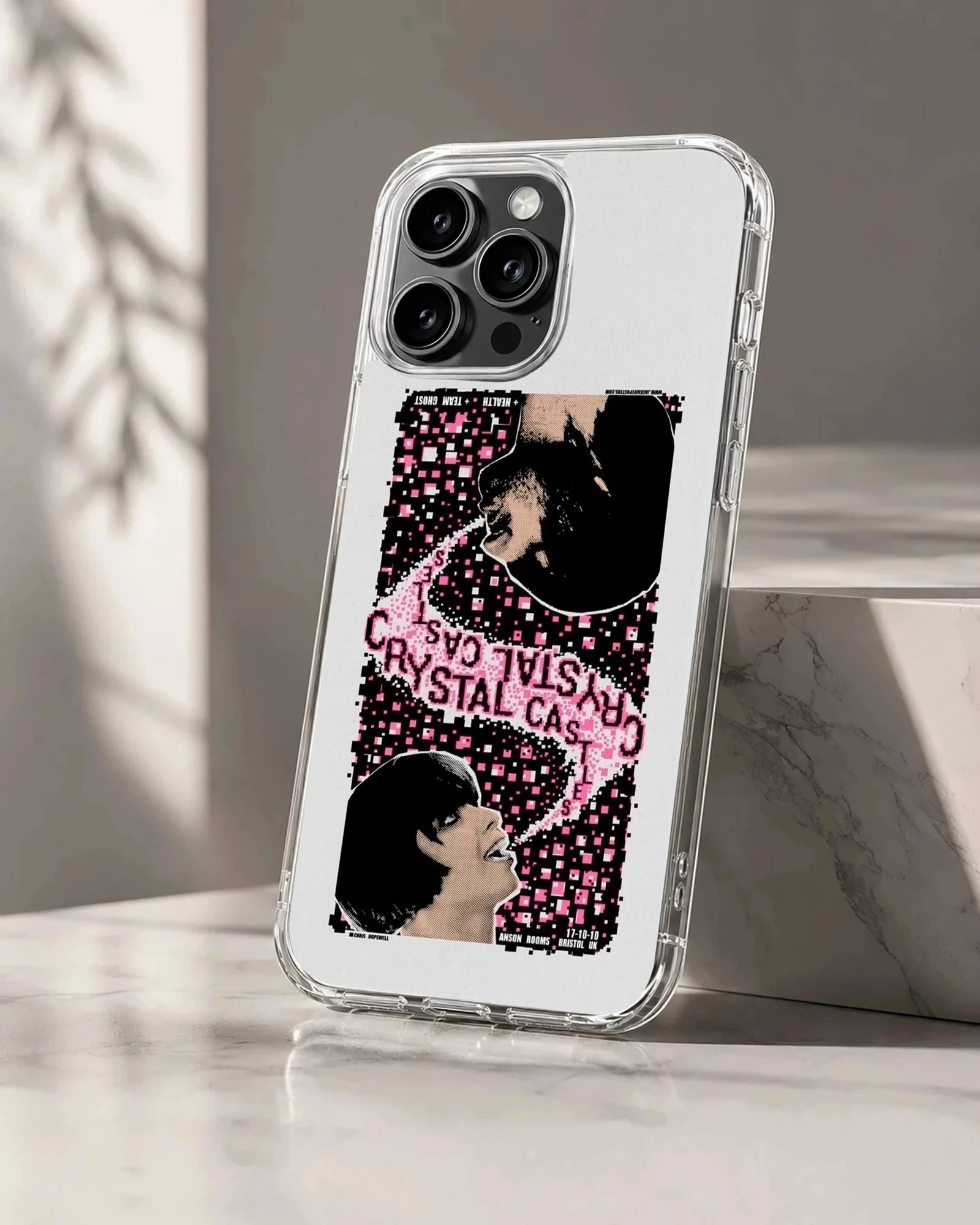 Edgy digital artwork of Crystal Castles on a phone case