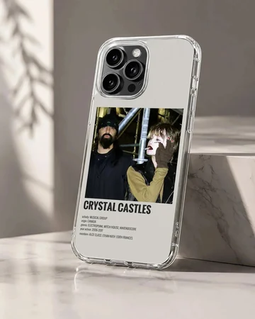 Dynamic Crystal Castles artwork on a phone case