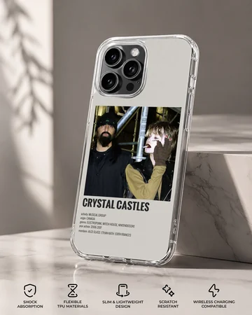Dynamic Crystal Castles artwork on a phone case — Specs
