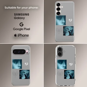 Edgy artwork featuring emotional expressions on a phone case — Collage