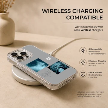 Edgy artwork featuring emotional expressions on a phone case — Charging