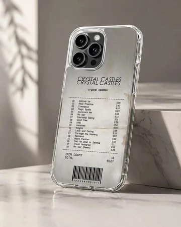 Crystal Castles phone case with bold typography and music vibes