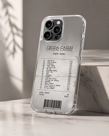 Crystal Castles phone case with bold typography and music vibes — Hero