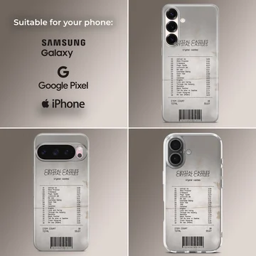 Crystal Castles phone case with bold typography and music vibes — Collage