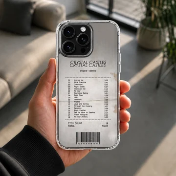 Crystal Castles phone case with bold typography and music vibes — Lifestyle