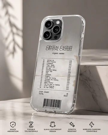Crystal Castles phone case with bold typography and music vibes — Specs