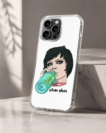 Art illustration of a person drinking a beverage on a phone case — Hero