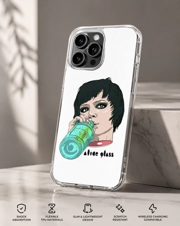 Art illustration of a person drinking a beverage on a phone case — Specs