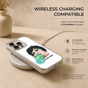Art illustration of a person drinking a beverage on a phone case — Charging