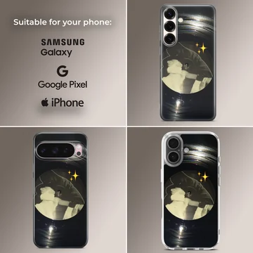 Artistic depiction of a vintage vinyl record with Crystal Castles theme on a phone case — Collage
