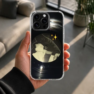 Artistic depiction of a vintage vinyl record with Crystal Castles theme on a phone case — Lifestyle