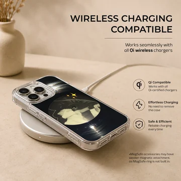Artistic depiction of a vintage vinyl record with Crystal Castles theme on a phone case — Charging