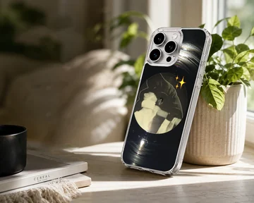 Artistic depiction of a vintage vinyl record with Crystal Castles theme on a phone case — Lifestyle