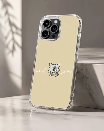 Cubone cartoon character on a soft background phone case