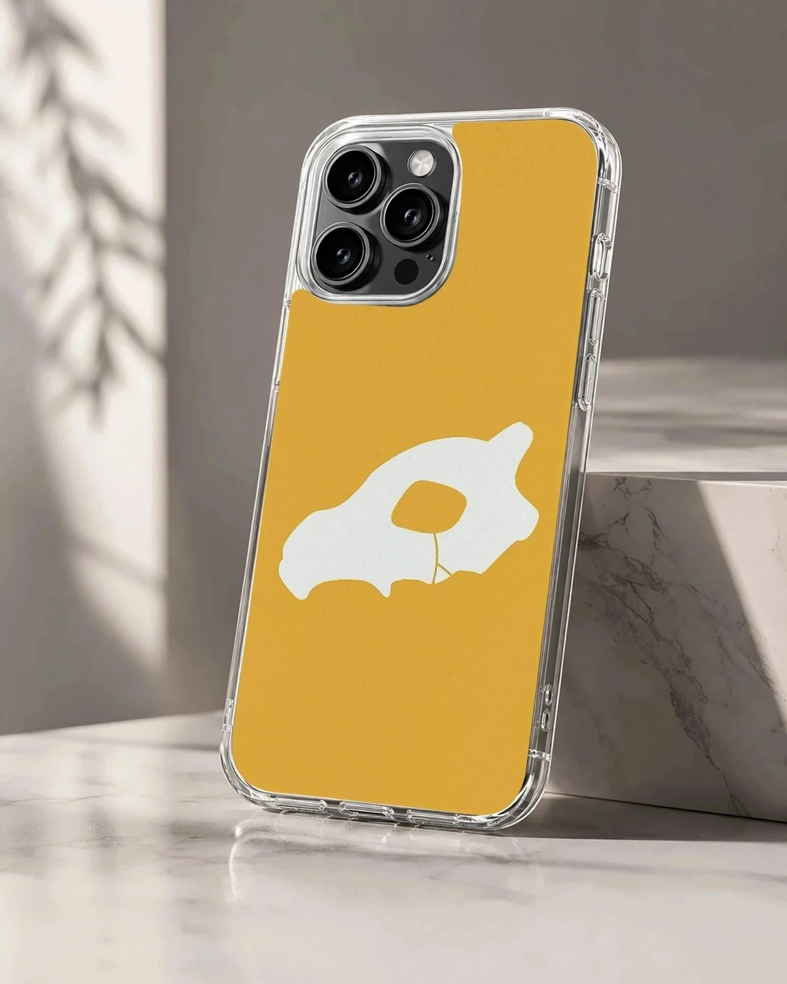 Cubone design on a yellow background phone case