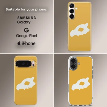 Cubone design on a yellow background phone case — Collage