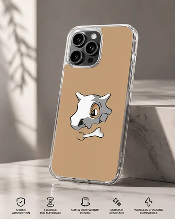 Cubone character illustration on a soft TPU phone case — Specs
