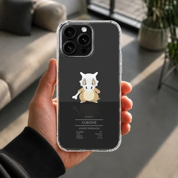 Cubone character illustration on a black background phone case — Lifestyle