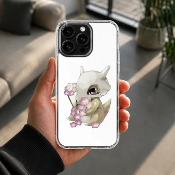Nostalgic Cubone illustration with flowers on phone case — Lifestyle