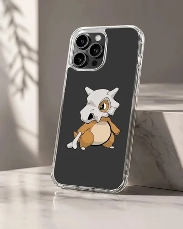 Adorable Cubone illustration on a black phone case