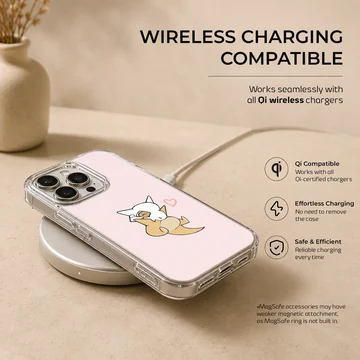 Cartoon artwork of Cubone on a soft pink background phone case — Charging