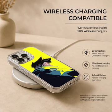 Dynamic cyberpunk illustration on a phone case — Charging