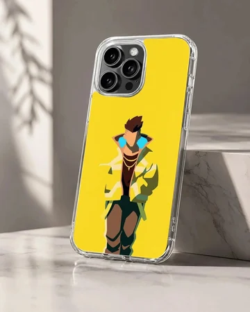 Bold cyberpunk design featuring dynamic character art on a phone case