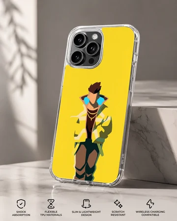Bold cyberpunk design featuring dynamic character art on a phone case — Specs