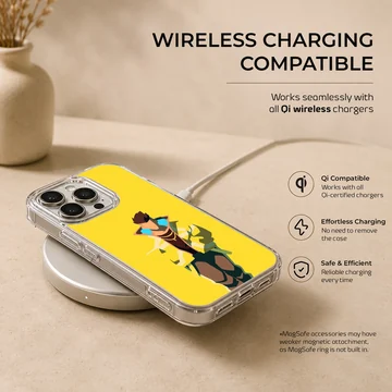 Bold cyberpunk design featuring dynamic character art on a phone case — Charging