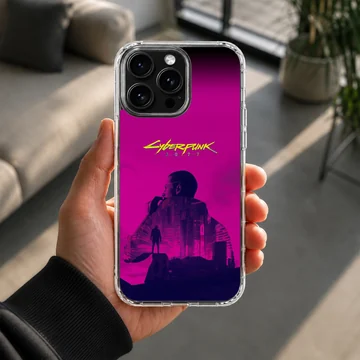 Cyberpunk phone case featuring a vibrant digital illustration. — Lifestyle