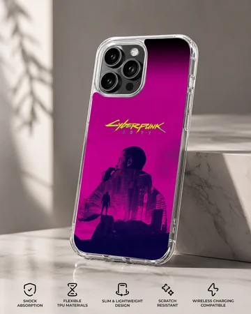 Cyberpunk phone case featuring a vibrant digital illustration. — Specs