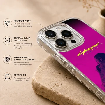 Cyberpunk phone case featuring a vibrant digital illustration. — Info