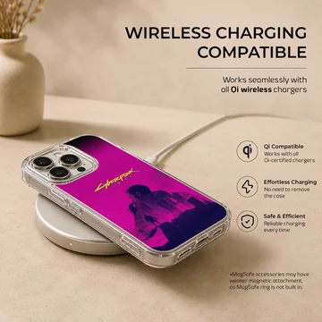 Cyberpunk phone case featuring a vibrant digital illustration. — Charging
