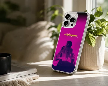 Cyberpunk phone case featuring a vibrant digital illustration. — Lifestyle