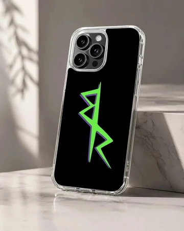 Cyberpunk design with bold lettering on a black background - phone case