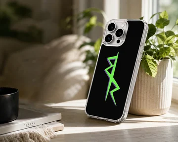 Cyberpunk design with bold lettering on a black background - phone case — Lifestyle