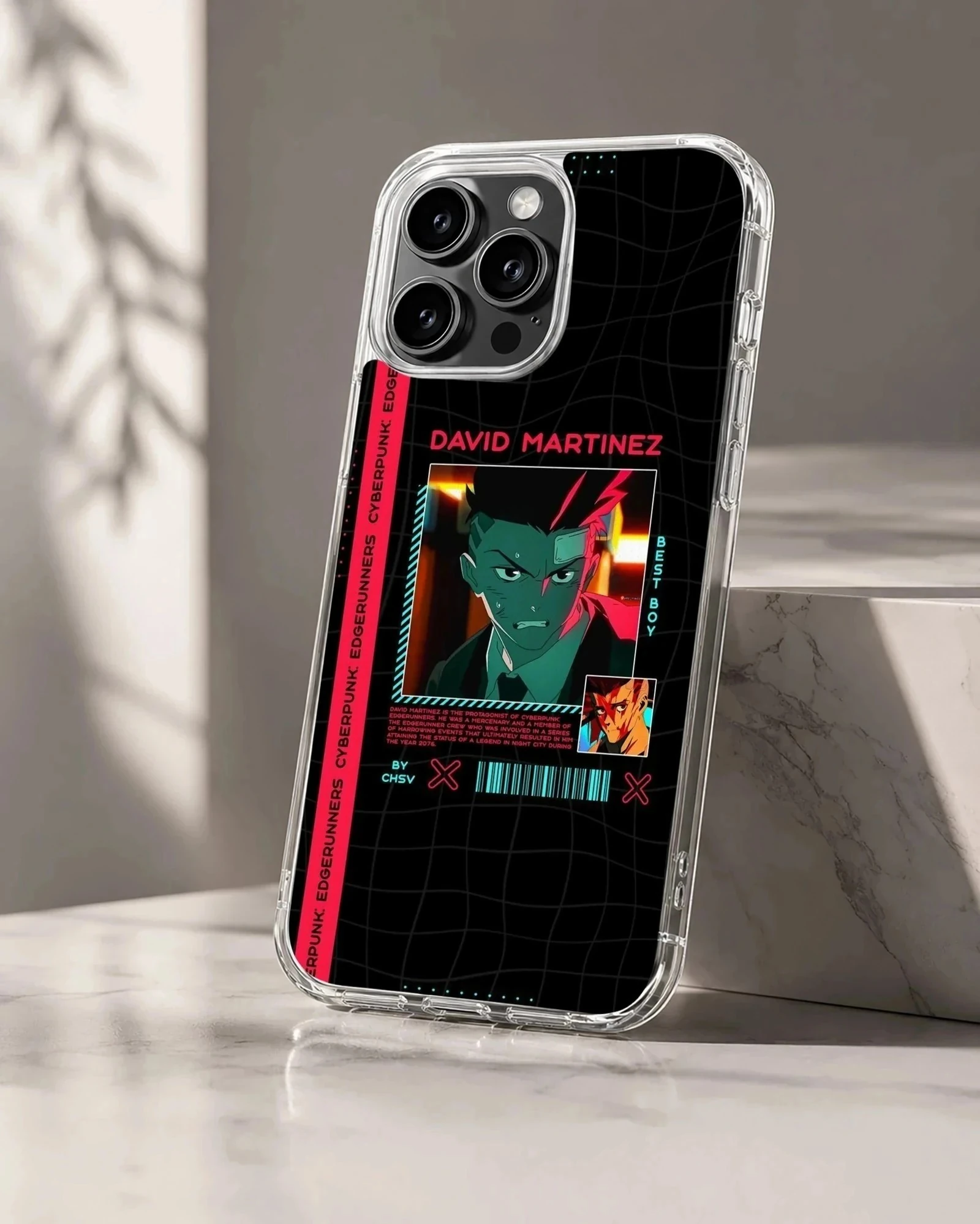 Cyberpunk design phone case with vibrant colors and dynamic artwork