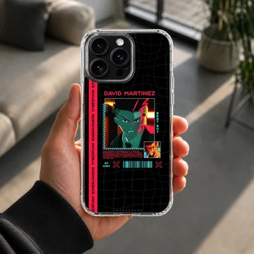 Cyberpunk design phone case with vibrant colors and dynamic artwork — Lifestyle