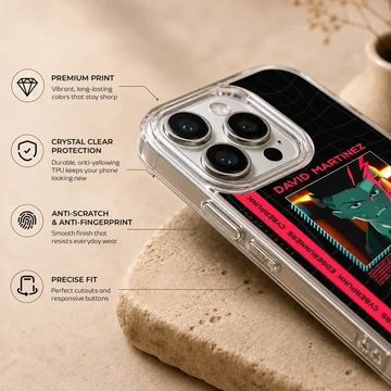 Cyberpunk design phone case with vibrant colors and dynamic artwork — Info