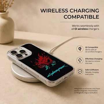 Cyberpunk-themed digital illustration phone case — Charging