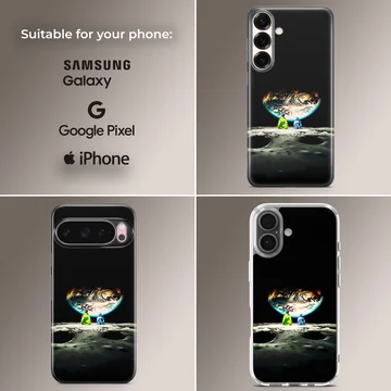 Cyberpunk-inspired phone case featuring space exploration artwork — Collage