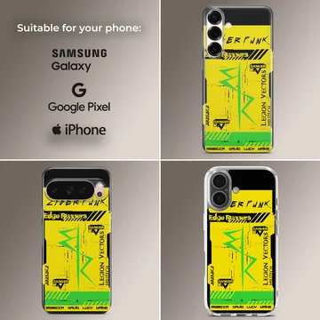 Cyberpunk Edge Runners phone case in bright colors — Collage