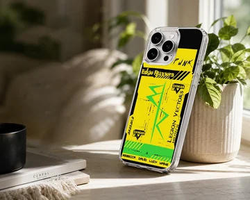 Cyberpunk Edge Runners phone case in bright colors — Lifestyle