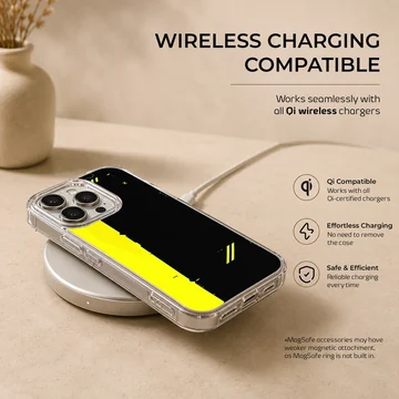 Bold black and yellow abstract cyberpunk phone case — Charging