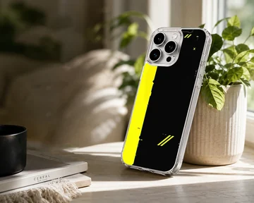Bold black and yellow abstract cyberpunk phone case — Lifestyle